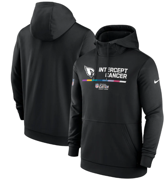 Men's Arizona Cardinals 2022 Black Crucial Catch Therma Performance Pullover Hoodie
